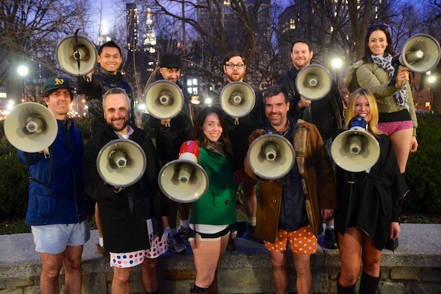 No Pants Subway Ride Generals Megaphones